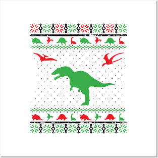 Dinosaur Christmas Sweater Posters and Art